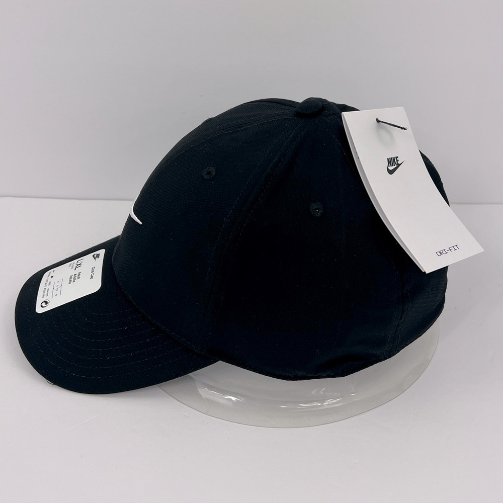 NIKE HAT/CAP UNISEX, JET BLACK, UNISEX, ADJ STRAP, WHITE LOGO EMBROIDERED UNISEX - Picture 3 of 15